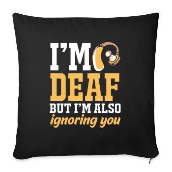 Deaf Deaf Deaf Sign Language - Sofa pillowcase 17,3'' x 17,3'' (45 x 45 cm) - black - Front