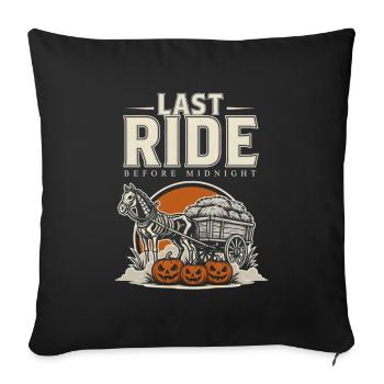 Wagon d’Halloween – Dernier trajet avant minuit - Housse de coussin décorative 45 x 45 cm - noir - Devant