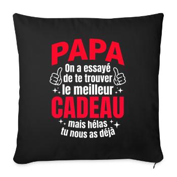 Meilleur Cadeau Papa - Humour Enfants Fête Des Pèr - Housse de coussin décorative 45 x 45 cm - noir - Devant
