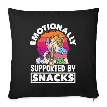 Ich Benötige Snacks, Lustiger Tierhumor - Sofakissenbezug 45 x 45 cm - Schwarz - Vorne