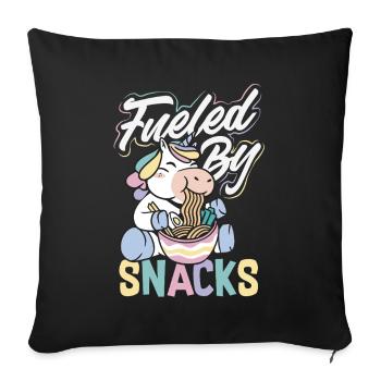 Ich Benötige Snacks, Lustiger Tierhumor - Sofakissenbezug 45 x 45 cm - Schwarz - Vorne