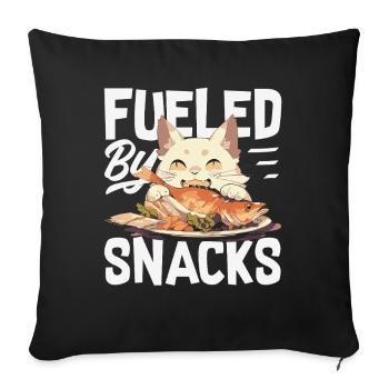 Ich Benötige Snacks, Lustiger Tierhumor - Sofakissenbezug 45 x 45 cm - Schwarz - Vorne