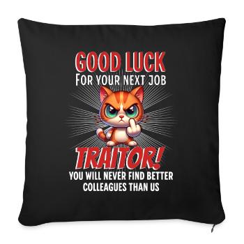Drôle d’adieu collègue - Housse de coussin décorative 45 x 45 cm - noir - Devant