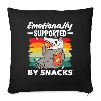 Ich Benötige Snacks, Lustiger Tierhumor - Sofakissenbezug 45 x 45 cm - Schwarz - Vorne