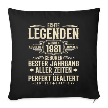 Jahrgang 1981 Geburtstag Absolut Einmalig - Sofakissenbezug 45 x 45 cm - Schwarz - Vorne
