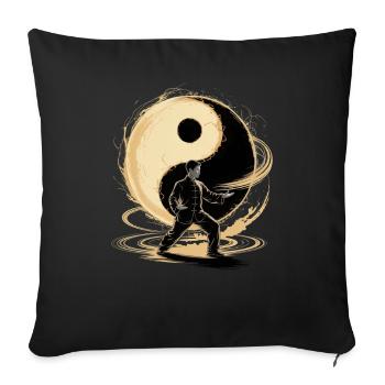 Tai Chi Zen Meditation – Chi Qigong Training - Sofakissenbezug 45 x 45 cm - Schwarz - Vorne