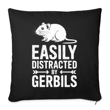 Mongolische Rennratte Sprüche Rennmaus Geschenk - Sofakissenbezug 45 x 45 cm - Schwarz - Vorne