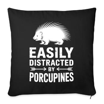 Don des proverbes du porc-épic - Housse de coussin décorative 45 x 45 cm - noir - Devant