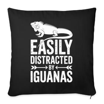 Iguanas Sayings Iguanas Funny Iguanas Gift - Sofa pillowcase 17,3'' x 17,3'' (45 x 45 cm) - black - Front