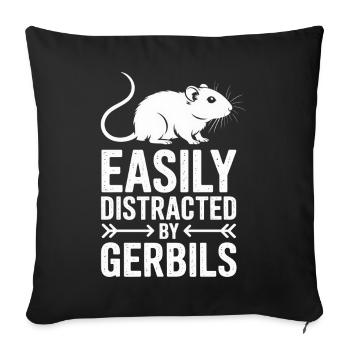 Mongolische Rennratte Sprüche Rennmaus Geschenk - Sofakissenbezug 45 x 45 cm - Schwarz - Vorne