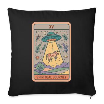 Spirituality Spiritual Journey Zen Lotus - Sofa pillowcase 17,3'' x 17,3'' (45 x 45 cm) - black - Front