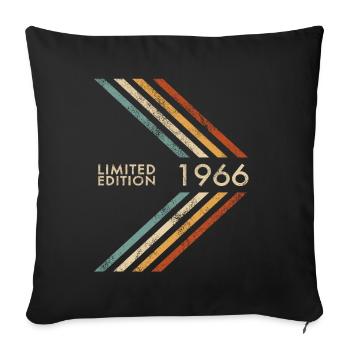 1966 Limited Edition Geburtstag Herren Damen Retro - Sofakissenbezug 45 x 45 cm - Schwarz - Vorne