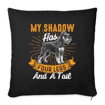 Mein Schatten hat vier Beine Schnauzer Liebe - Sofakissenbezug 45 x 45 cm - Schwarz - Vorne