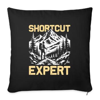 Shortcut Expert Wandern Berge Bergsteigen - Sofakissenbezug 45 x 45 cm - Schwarz - Vorne