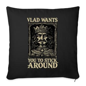 Vlad veut que tu restes - Housse de coussin décorative 45 x 45 cm - noir - Devant