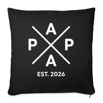 Papa Est. 2026 | Father | Father's Day Gift - Sofa pillowcase 17,3'' x 17,3'' (45 x 45 cm) - black - Front