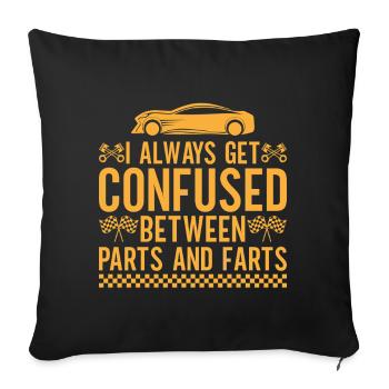 Slot Cars Gift Get Confused Between Parts & Farts - Sofakissenbezug 45 x 45 cm - Schwarz - Vorne