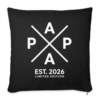 Papa Est. 2026 | Father | Father's Day Gift - Sofa pillowcase 17,3'' x 17,3'' (45 x 45 cm) - black - Front