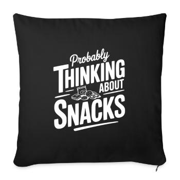 Wahrscheinlich denke ich an Snacks - Sofakissenbezug 45 x 45 cm - Schwarz - Vorne