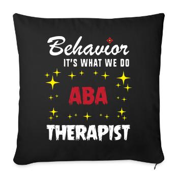 Verhaltenstherapie Therapie Verhalten - Sofakissenbezug 45 x 45 cm - Schwarz - Vorne
