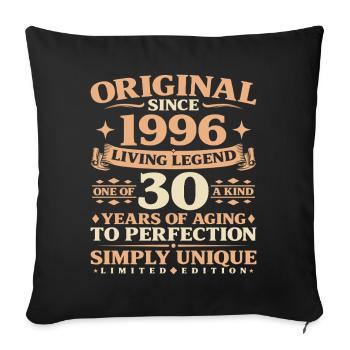 Baujahr 1996 Geburtstag 30 Jahre Vintage - Sofakissenbezug 45 x 45 cm - Schwarz - Vorne