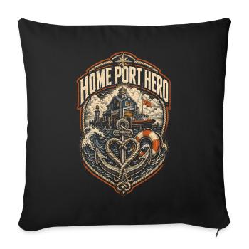 Küstenwache Rettungsschwimmer Home Port Hero - Sofakissenbezug 45 x 45 cm - Schwarz - Vorne