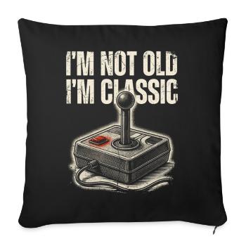 Nicht alt, einfach klassische Arcade - Sofakissenbezug 45 x 45 cm - Schwarz - Vorne