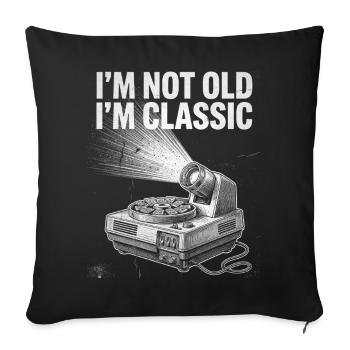 Nicht alt, ich bin Klassiker: Retro-Kasse - Sofakissenbezug 45 x 45 cm - Schwarz - Vorne
