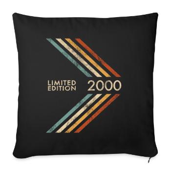 2000 édition limitée Anniversaire Man Woman Rétro - Housse de coussin décorative 45 x 45 cm - noir - Devant