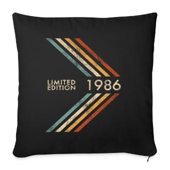 1986 Limited Edition Geburtstag Herren Damen Retro - Sofakissenbezug 45 x 45 cm - Schwarz - Vorne