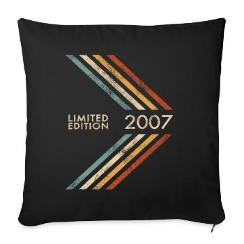 2007 Limited Edition Geburtstag Mann Frau Retro - Sofakissenbezug 45 x 45 cm - Schwarz - Vorne