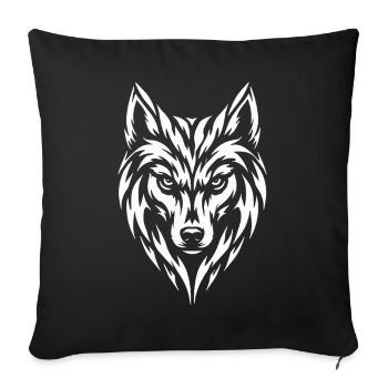 Wolf Tribal Tattoo Style - Sofakissenbezug 45 x 45 cm - Schwarz - Vorne