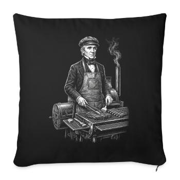 James K. Polk beim BBQ Grillen - Sofakissenbezug 45 x 45 cm - Schwarz - Vorne