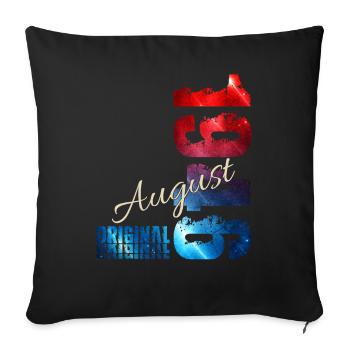 80th Birthday Gift Original August 1946 - Sofa pillowcase 17,3'' x 17,3'' (45 x 45 cm) - black - Front