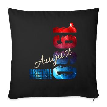 66th Birthday Gift Original August 1960 - Sofa pillowcase 17,3'' x 17,3'' (45 x 45 cm) - black - Front