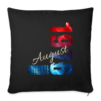 Cadeau du 50e anniversaire Original août 1976 - Housse de coussin décorative 45 x 45 cm - noir - Devant