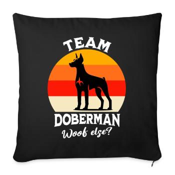 Team Dobermann - Sofakissenbezug 45 x 45 cm - Schwarz - Vorne