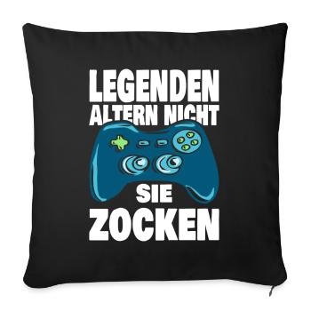 Legenden Zocken - Sofakissenbezug 45 x 45 cm - Schwarz - Vorne