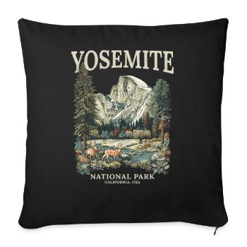 Yosemite-Nationalpark-Souvenir - Sofakissenbezug 45 x 45 cm - Schwarz - Vorne