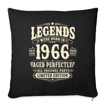 60. Geburtstag Geschenk Mann 1966 Vintage Retro - Sofakissenbezug 45 x 45 cm - Schwarz - Vorne