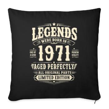 55. Geburtstag Geschenk Mann 1971 Vintage Retro - Sofakissenbezug 45 x 45 cm - Schwarz - Vorne