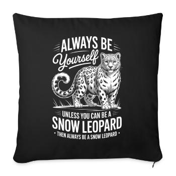 Snow Leopard Sayings Cute Snow Leopard Gift - Sofa pillowcase 17,3'' x 17,3'' (45 x 45 cm) - black - Front