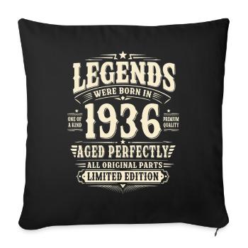 90. Geburtstag Geschenk Mann 1936 Vintage Retro - Sofakissenbezug 45 x 45 cm - Schwarz - Vorne