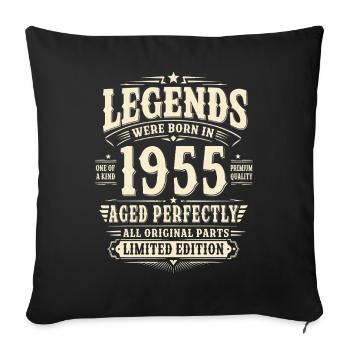 71. Geburtstag Geschenk Mann 1955 Vintage Retro - Sofakissenbezug 45 x 45 cm - Schwarz - Vorne