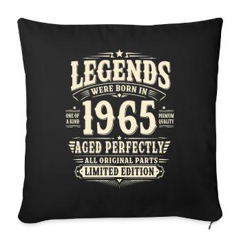 61. Geburtstag Geschenk Mann 1965 Vintage Retro - Sofakissenbezug 45 x 45 cm - Schwarz - Vorne