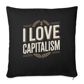 I Love Capitalism Unternehmer Aktien Kapitalismus - Sofakissenbezug 45 x 45 cm - Schwarz - Vorne