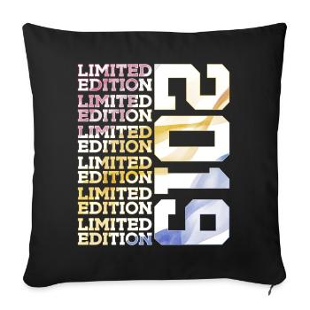 LIMITED EDITION 2019 - 7 JAHRE - 7. GEBURTSTAG - Sofakissenbezug 45 x 45 cm - Schwarz - Vorne