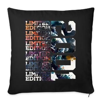 WELTRAUM 25 JAHRE 2001 ASTRONAUT 25. GEBURTSTAG - Sofakissenbezug 45 x 45 cm - Schwarz - Vorne