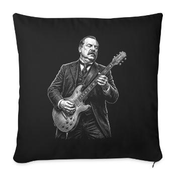 Guitare Grover Cleveland - Housse de coussin décorative 45 x 45 cm - noir - Devant