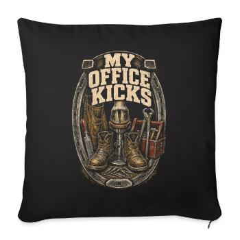Hufschmied Hufschmiede My Office Kicks - Sofakissenbezug 45 x 45 cm - Schwarz - Vorne